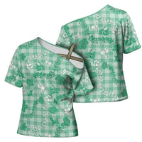 Omaomao Aloha Hawaii Cross Shoulder Shirt Plumeria Lei With Palaka Motif LT14 - Polynesian Pride