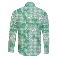 Omaomao Aloha Hawaii Family Matching Off Shoulder Short Dress and Hawaiian Shirt Plumeria Lei With Palaka Motif - Polynesian Pride