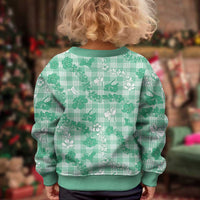 Omaomao Aloha Hawaii Kid Ugly Christmas Sweater Plumeria Lei With Palaka Motif - Polynesian Pride