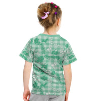 Omaomao Aloha Hawaii Kid T Shirt Plumeria Lei With Palaka Motif - Polynesian Pride