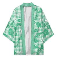 Omaomao Aloha Hawaii Kimono Plumeria Lei With Palaka Motif LT14 Unisex Green - Polynesian Pride