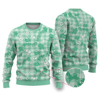 Omaomao Aloha Hawaii Ugly Christmas Sweater Plumeria Lei With Palaka Motif - Polynesian Pride