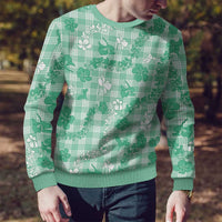 Omaomao Aloha Hawaii Ugly Christmas Sweater Plumeria Lei With Palaka Motif - Polynesian Pride