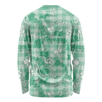 Omaomao Aloha Hawaii Long Sleeve Shirt Plumeria Lei With Palaka Motif - Polynesian Pride