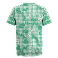 Omaomao Aloha Hawaii Rugby Jersey Plumeria Lei With Palaka Motif - Polynesian Pride