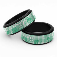 Omaomao Aloha Hawaii Spinner Ring Plumeria Lei With Palaka Motif LT14 Black Green - Polynesian Pride