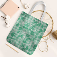 Omaomao Aloha Hawaii Tote Bag Plumeria Lei With Palaka Motif LT14 White Strap One Size Green - Polynesian Pride