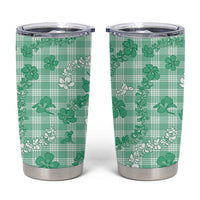Omaomao Aloha Hawaii Tumbler Cup Plumeria Lei With Palaka Motif - Polynesian Pride