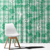 Omaomao Aloha Hawaii Window Curtain Plumeria Lei With Palaka Motif - Polynesian Pride