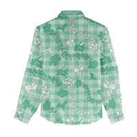 Omaomao Aloha Hawaii Women Casual Shirt Plumeria Lei With Palaka Motif - Polynesian Pride