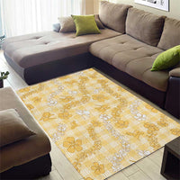 Melemele Aloha Hawaii Area Rug Plumeria Lei With Palaka Motif LT14 - Polynesian Pride