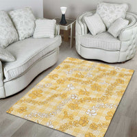 Melemele Aloha Hawaii Area Rug Plumeria Lei With Palaka Motif LT14 - Polynesian Pride