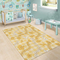 Melemele Aloha Hawaii Area Rug Plumeria Lei With Palaka Motif LT14 - Polynesian Pride