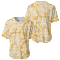 Melemele Aloha Hawaii Baseball Jersey Plumeria Lei With Palaka Motif - Polynesian Pride