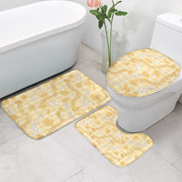 Melemele Aloha Hawaii Bathroom Set Plumeria Lei With Palaka Motif - Polynesian Pride