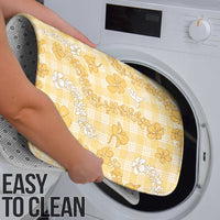 Melemele Aloha Hawaii Bathroom Set Plumeria Lei With Palaka Motif - Polynesian Pride