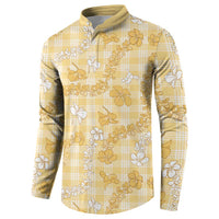 Melemele Aloha Hawaii Button Sweatshirt Plumeria Lei With Palaka Motif - Polynesian Pride