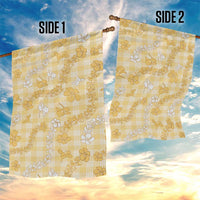 Melemele Aloha Hawaii Garden Flag Plumeria Lei With Palaka Motif - Polynesian Pride