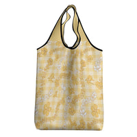 Melemele Aloha Hawaii Grocery Bag Plumeria Lei With Palaka Motif - Polynesian Pride