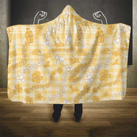 Melemele Aloha Hawaii Hooded Blanket Plumeria Lei With Palaka Motif LT14 - Polynesian Pride