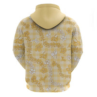 Melemele Aloha Hawaii Hoodie Plumeria Lei With Palaka Motif - Polynesian Pride