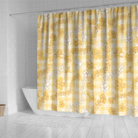 Melemele Aloha Hawaii Shower Curtain Plumeria Lei With Palaka Motif LT14 - Polynesian Pride