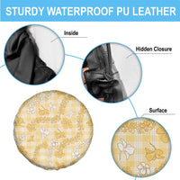 Melemele Aloha Hawaii Spare Tire Cover Plumeria Lei With Palaka Motif - Polynesian Pride