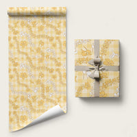 Melemele Aloha Hawaii Wrapping Paper Plumeria Lei With Palaka Motif - Polynesian Pride