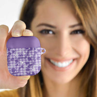 Poni Aloha Hawaii AirPods Case Plumeria Lei With Palaka Motif LT14 Purple - Polynesian Pride
