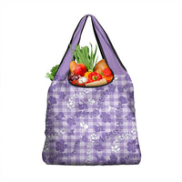 Poni Aloha Hawaii Grocery Bag Plumeria Lei With Palaka Motif - Polynesian Pride