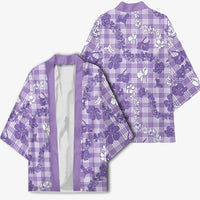 Poni Aloha Hawaii Kimono Plumeria Lei With Palaka Motif - Polynesian Pride