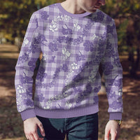 Poni Aloha Hawaii Ugly Christmas Sweater Plumeria Lei With Palaka Motif - Polynesian Pride