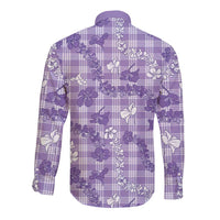 Poni Aloha Hawaii Long Sleeve Button Shirt Plumeria Lei With Palaka Motif LT14 - Polynesian Pride