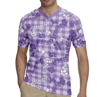 Poni Aloha Hawaii Rugby Jersey Plumeria Lei With Palaka Motif - Polynesian Pride