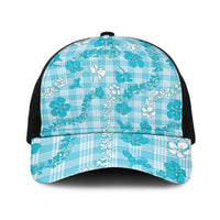 Polu Aloha Hawaii Baseball Net Cap Plumeria Lei With Palaka Motif - Polynesian Pride