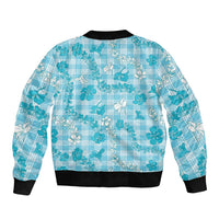 Polu Aloha Hawaii Bomber Jacket Plumeria Lei With Palaka Motif - Polynesian Pride