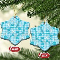 Polu Aloha Hawaii Ceramic Ornament Plumeria Lei With Palaka Motif - Polynesian Pride