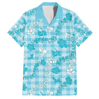 Polu Aloha Hawaii Family Matching Off Shoulder Maxi Dress and Hawaiian Shirt Plumeria Lei With Palaka Motif - Polynesian Pride