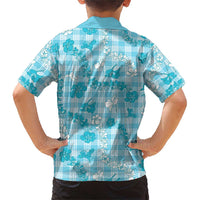 Polu Aloha Hawaii Family Matching Short Sleeve Bodycon Dress and Hawaiian Shirt Plumeria Lei With Palaka Motif - Polynesian Pride