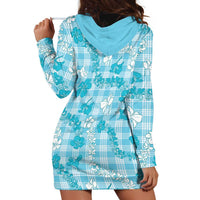 Polu Aloha Hawaii Hoodie Dress Plumeria Lei With Palaka Motif - Polynesian Pride