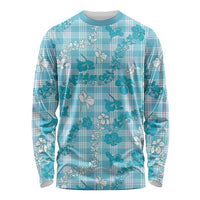 Polu Aloha Hawaii Long Sleeve Shirt Plumeria Lei With Palaka Motif - Polynesian Pride