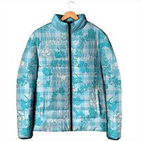 Polu Aloha Hawaii Padded Jacket Plumeria Lei With Palaka Motif - Polynesian Pride