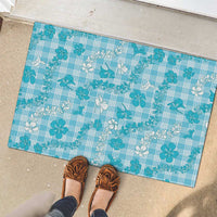 Polu Aloha Hawaii Rubber Doormat Plumeria Lei With Palaka Motif - Polynesian Pride