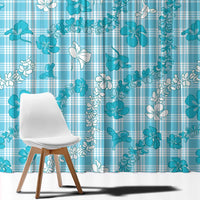 Polu Aloha Hawaii Window Curtain Plumeria Lei With Palaka Motif - Polynesian Pride