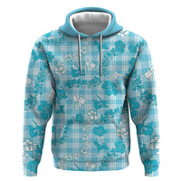 Polu Aloha Hawaii Zip Hoodie Plumeria Lei With Palaka Motif - Polynesian Pride