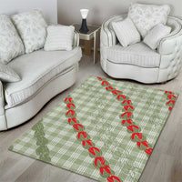 Omaomao Aloha Hawaii Area Rug Rosebud Lei With Palaka Motif - Polynesian Pride