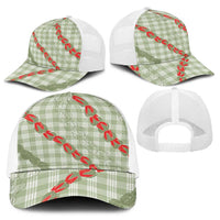 Omaomao Aloha Hawaii Baseball Net Cap Rosebud Lei With Palaka Motif LT14 - Polynesian Pride