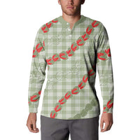 Omaomao Aloha Hawaii Button Sweatshirt Rosebud Lei With Palaka Motif - Polynesian Pride