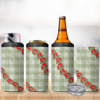 Omaomao Aloha Hawaii 4 in 1 Can Cooler Tumbler Rosebud Lei With Palaka Motif - Polynesian Pride