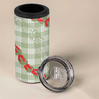 Omaomao Aloha Hawaii 4 in 1 Can Cooler Tumbler Rosebud Lei With Palaka Motif - Polynesian Pride